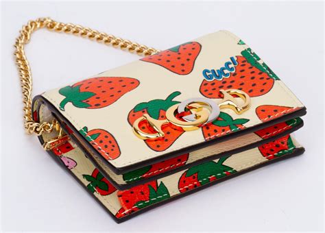 gucci zumi strawberry wallet|Women's Designer Card Holders & Coin Cases .